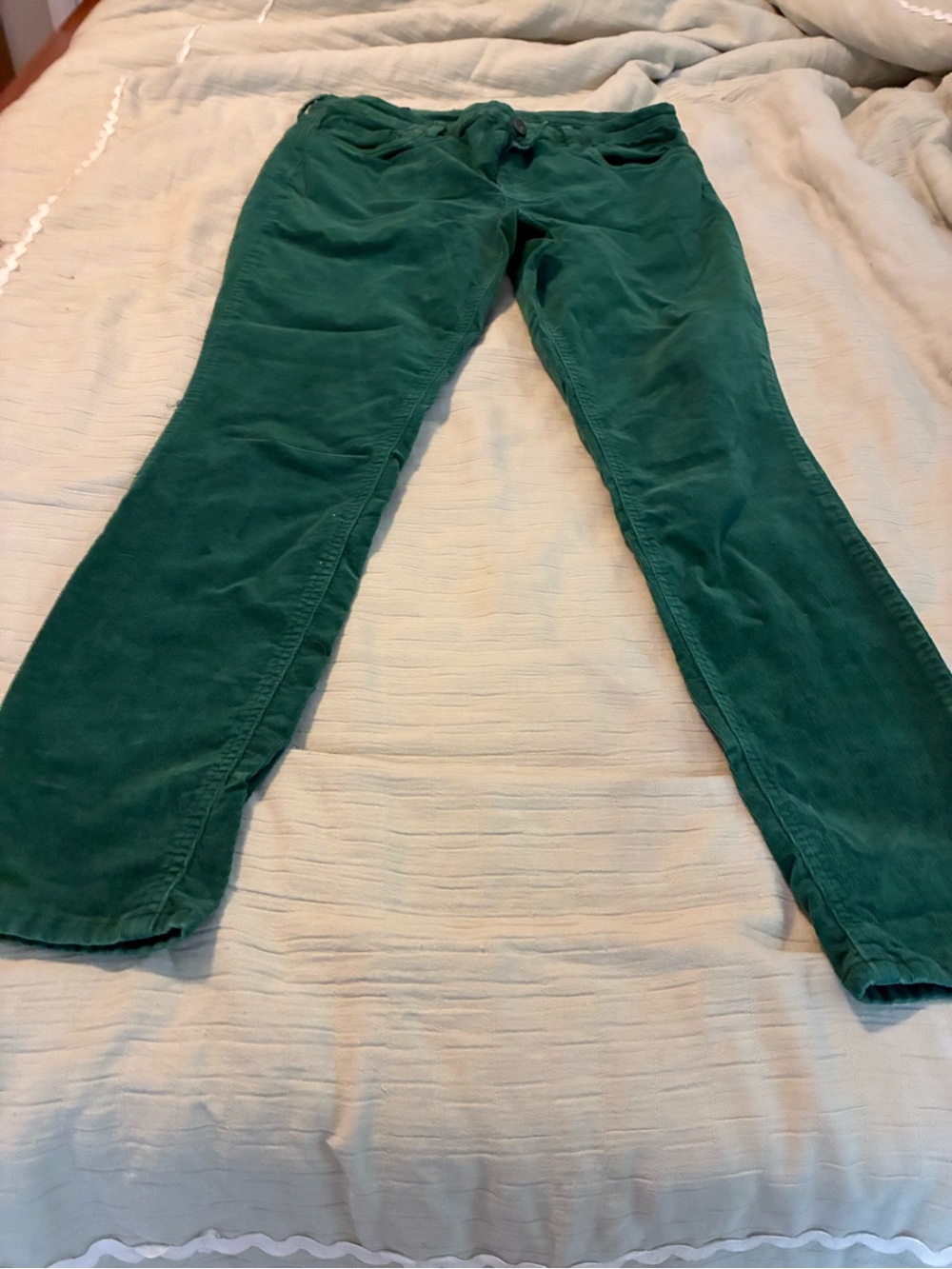 Kut from the Kloth Straight Leg Corduroy Jeans in Teal Green